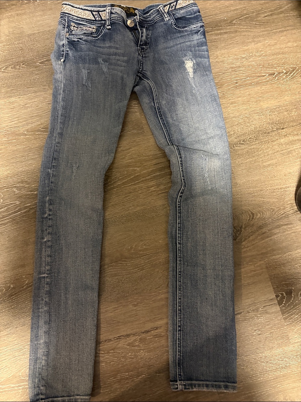 Light Blue Skinny Jeans with Faded Wash